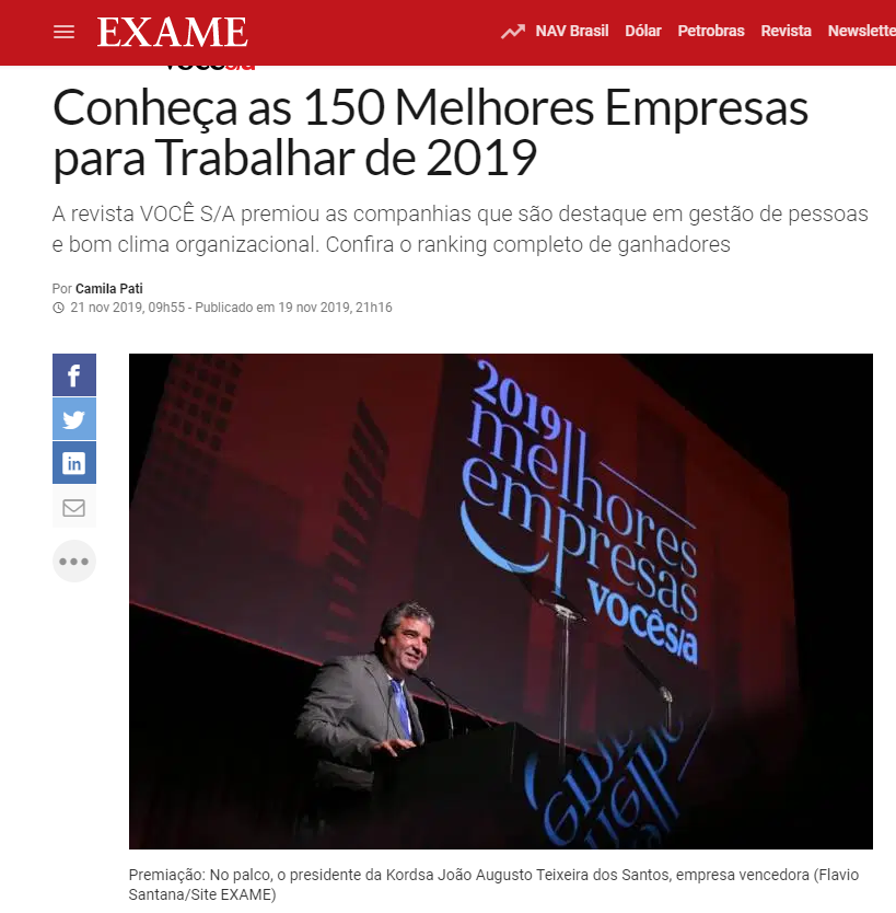 Você S/A premia as 150 melhores empresas para trabalhar no Brasil em 2019